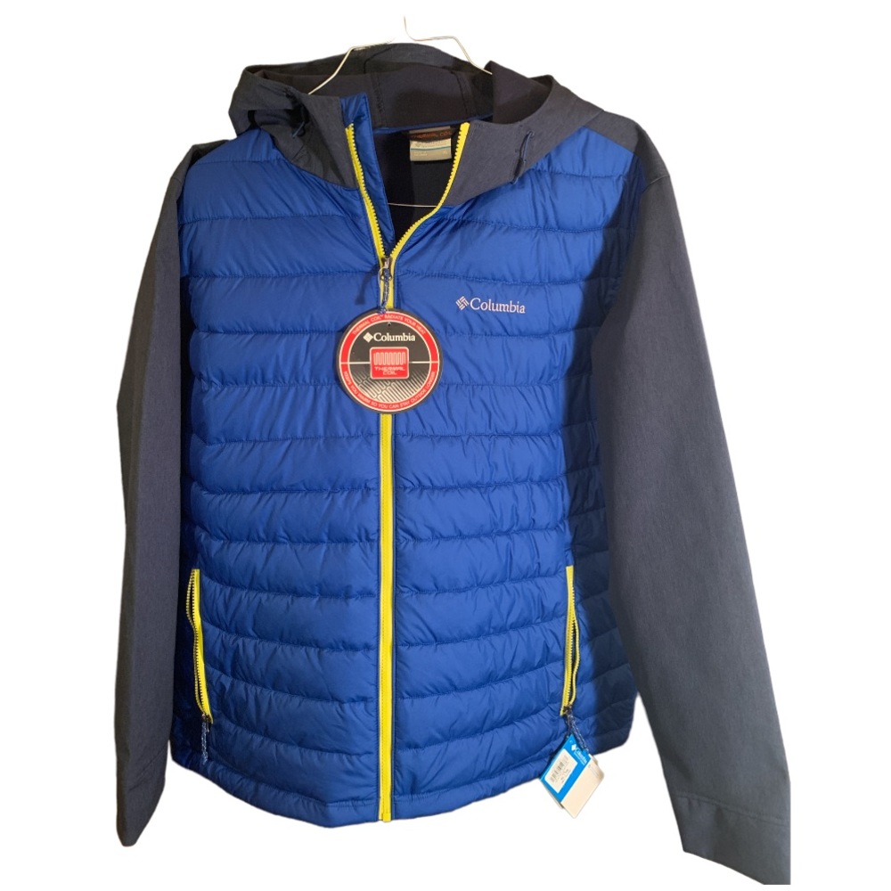 NWT - Men’s Columbia Hooded Hiking and Trail Jacket - Blue/Gray - XL